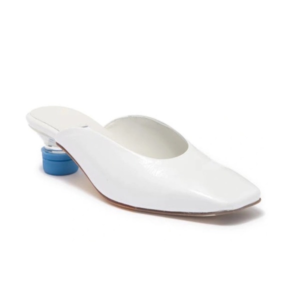 NEW Miista Karolina Blue Bottle Cap Patent Leather Mules Size 36 EU 5.5 US - Picture 1 of 9